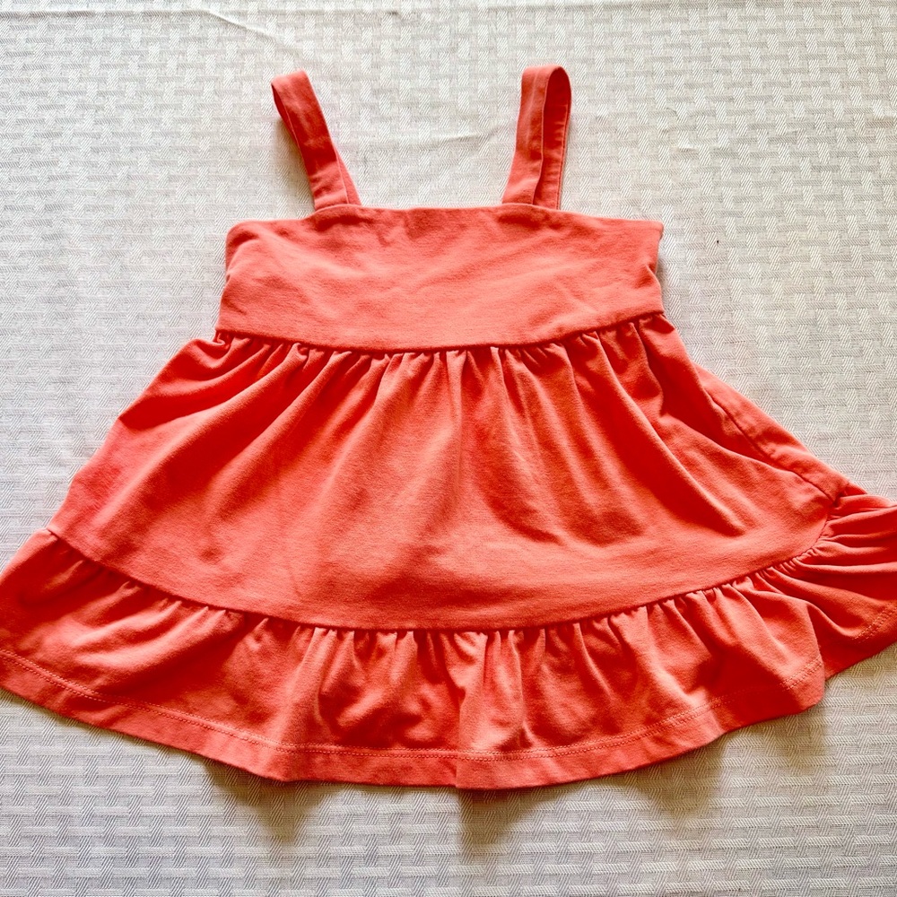 Tommy Bahama Coral Girls Sundress Size 3T Cotton Ruffle Hem Tropical Casual‎